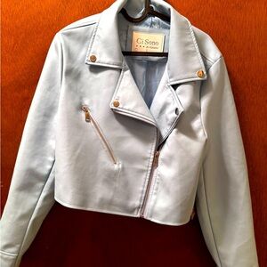 Brand new cropped leather jacket